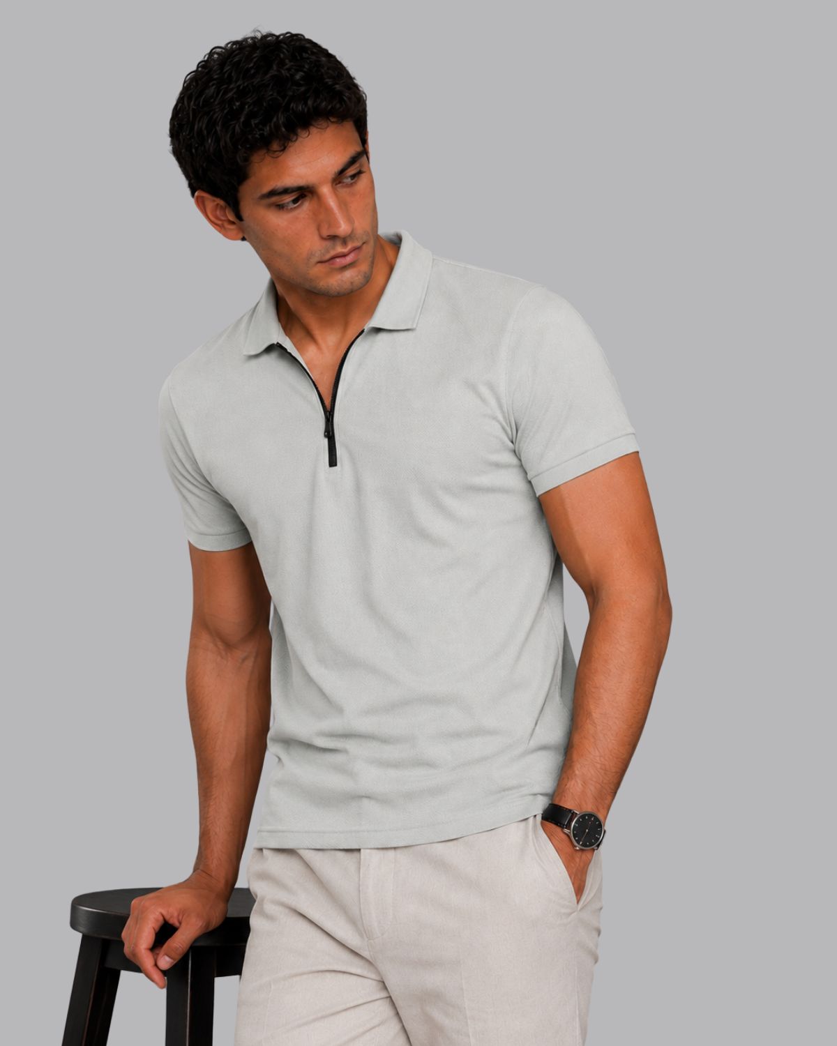 Men's Signature Half Zip Polo T-Shirt