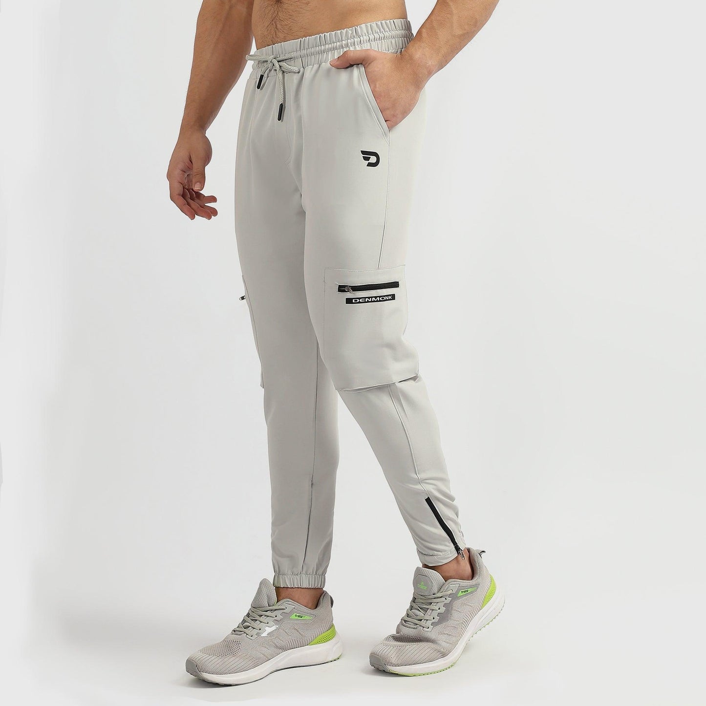 Denmonk: Elevate your look with these Treckcrago sharp light grey Trackpant for mens.