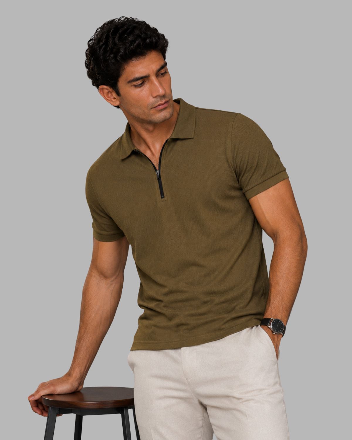 Men's Signature Half Zip Polo T-Shirt