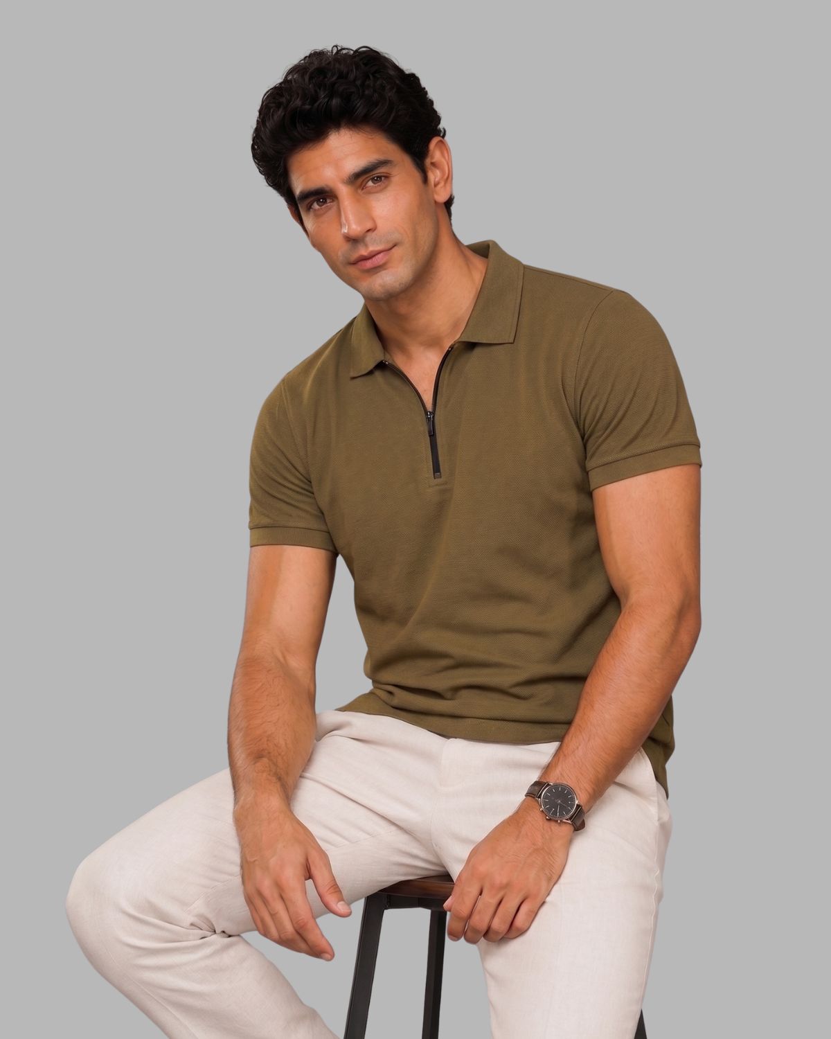 Men's Signature Half Zip Polo T-Shirt