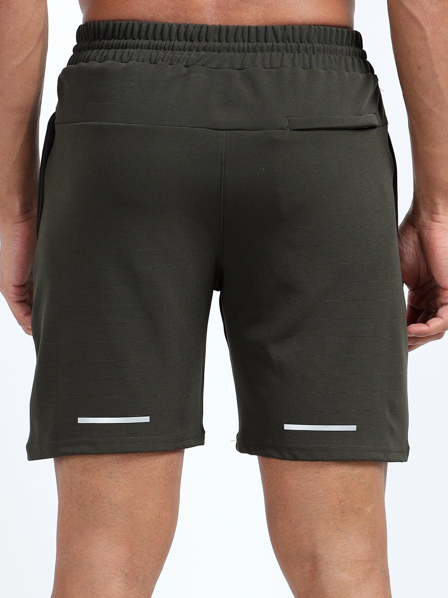 Denmonk's fashionable Trekready core olive shorts for men will boost your level of gym fitness.